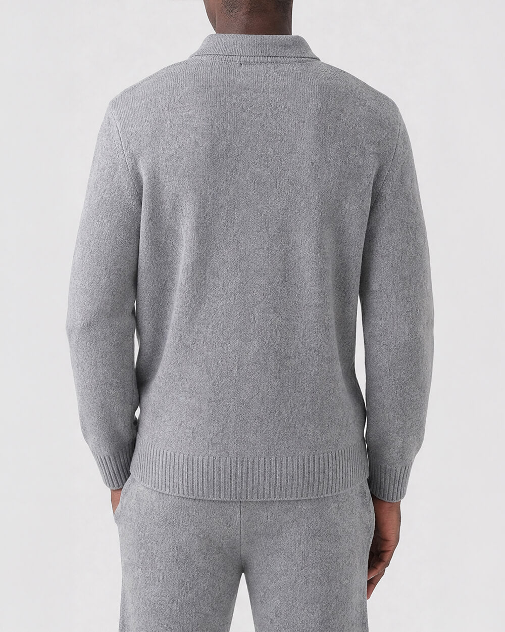Knit Button Up Jumper - Gray