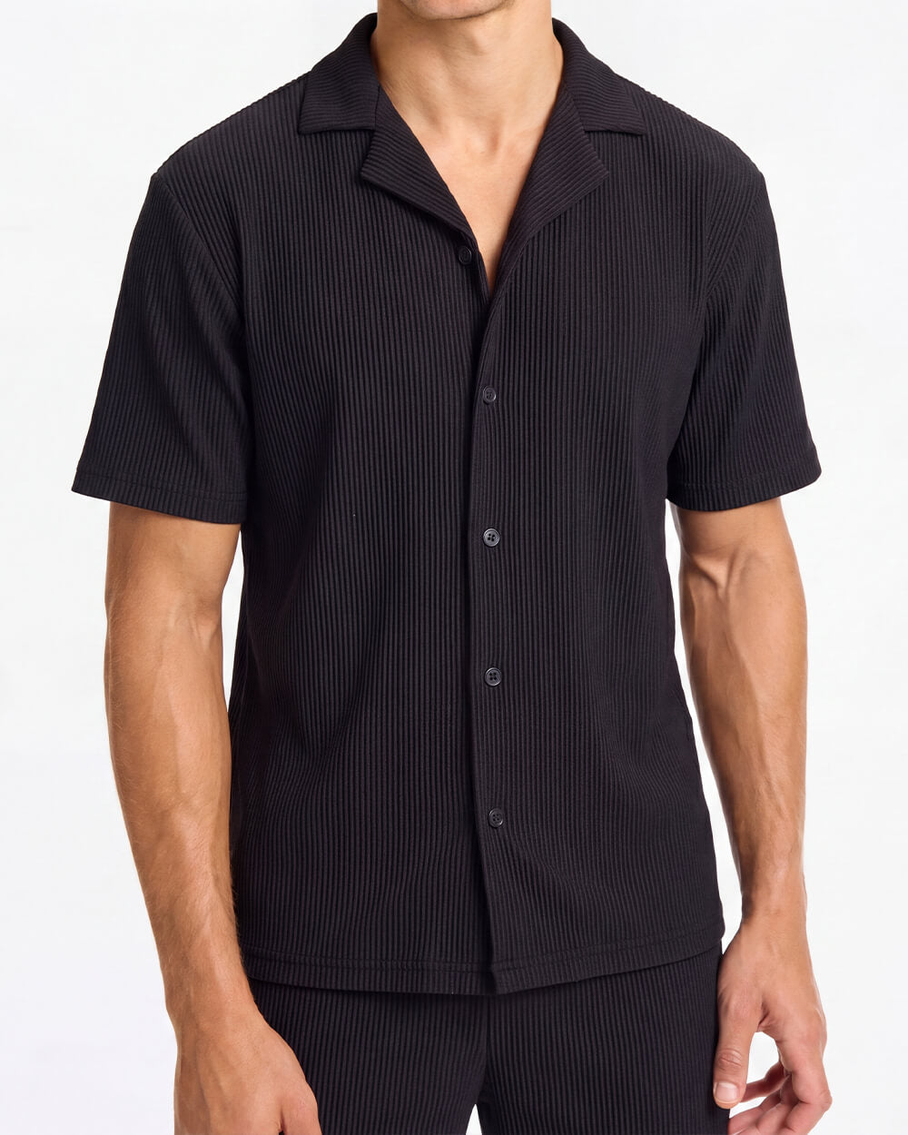 Milan Pleated Shirt - Black