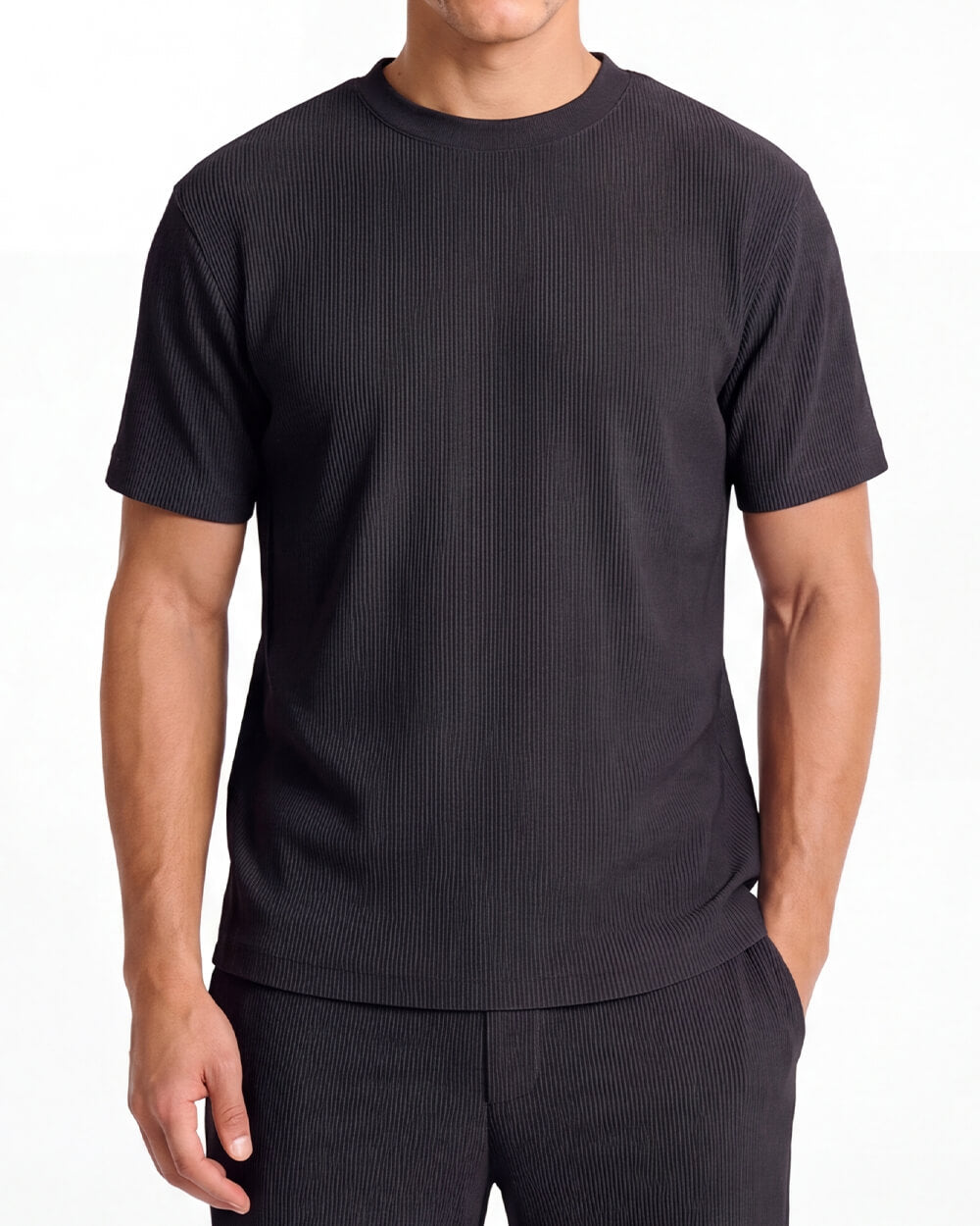 Milan Pleated T-Shirt - Black