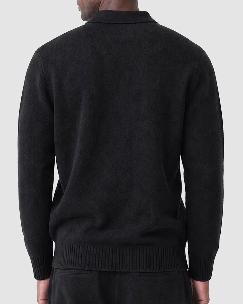 Knit Button Up Jumper - Black
