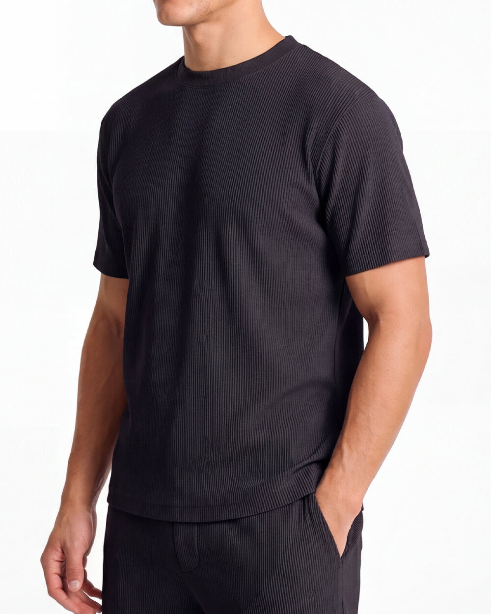 Milan Pleated T-Shirt - Black